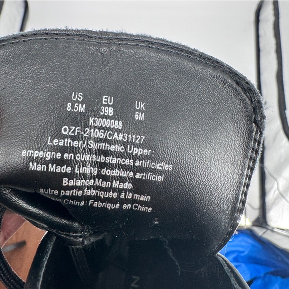 DKNY Black Lace Up High Heel Boots Womens Sz 8.5 chunky moto whimsigoth leather - Picture 10 of 10